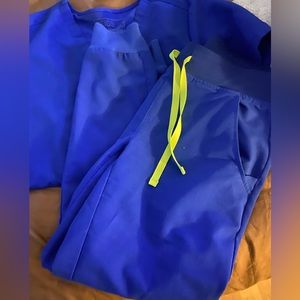 Figs royal blue scrub set